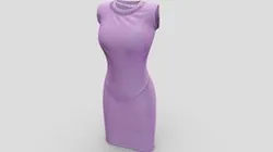 Female Scallop Neck Pencil Skirt Sleevless Dress