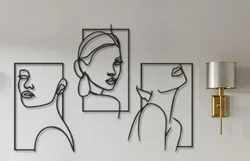 Abstract Woman Faces Wall Art | Minimalist Line Art | Fashion Decor Set | No Supports