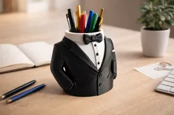 Elegant Tuxedo Pen Holder – Desk Organizer - Easy Multicolor Print
