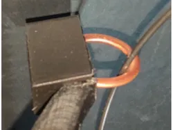 Ender 3 filament guide - bolted end clip and copper/brass ring guide