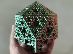 Sierpiński Icosahedron Fractal Sculpture - Level 4 (With Base) (No Supports!)