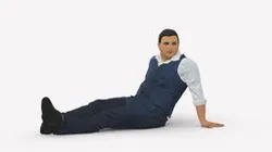 Wedding man lies hands behind 0824
