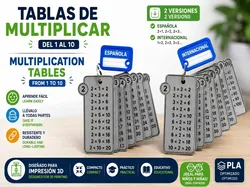 Llavero aprendizaje tablas de multiplicar  - Modelo de impresión 3D gratuito