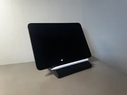 Tablet Holder with Shelf for Stylus - Cable Routing, No Supports
