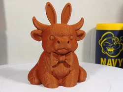 Easter Highland Cow With Bunny Ears