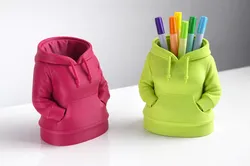 Female Hoodie Style Pen Holder – Desk Organizer with Hoodie Design