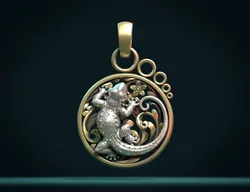 gecko pendant 3D Print Model in Pendants 350105