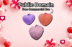 Heart Keychain Set - Knitted Classic LowPoly - FreeUse