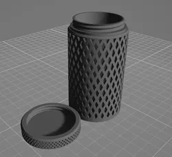 Screw Top Container - plain, no text/logo, minimalist lattice design