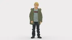Serious kid in winter jacket 0808