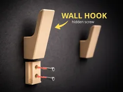 Wall hook invisible screws