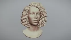 Female Head with Curly Hair