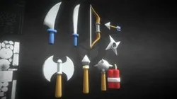 Pack of low poly weapons for video games
