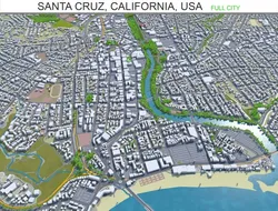 santa cruz city california usa 20km