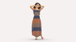 Woman in colored dress 0143
