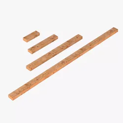 2x4 Wood Plank Pack Low-poly 3D model