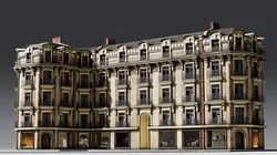 3 Piece Parisian Haussmann Apartment Building 3D model