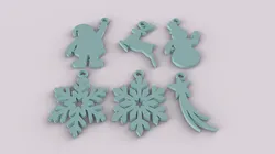 Christmas Themed Keychains 3D Print Model in Necklaces 543419
