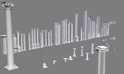 Classic columns collection  3D model