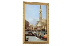 Classic picture in a carved gold frame 3D model