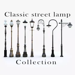 Classic street lamp Collection 3D model