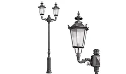 Classic street Outdoor landscape light Forged Lamp Lantern 3D model