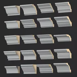 cornice set 4  20model Low-poly 3D model