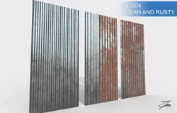 Corrugated galvanized sheets Low-poly 3D model