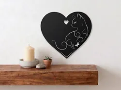Creality Cloud | Decoración de pared Silueta de gato y Corazón | ملفات الطابعة ثلاثية الأبعاد