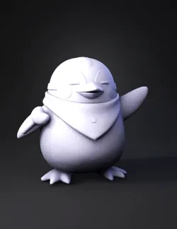 Create a penguin miniature like pokemon style cute and energetic you c