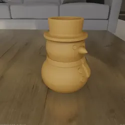 Cute Snowman Planter 3D Printable Pot