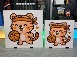 Fișiere pentru imprimante 3D | Fișier 3MF | Cute Tiger Basketball - Hueforge - 4 Colors
