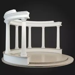 Gazebo temple with columns 3D model