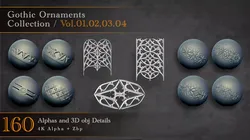 Gothic Ornaments Alpha and Obj Pack
