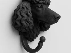 Home Decorations & Ornaments STL indir - Poodle Head Wall Hook - Craftitect