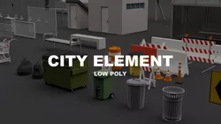 LOW POLY CITY ELEMENT Low-poly 3D model