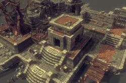 Mayan Temple Set - Low Poly Hand Painted Low-poly 3D model