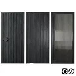 Modern black entrane door 3D model