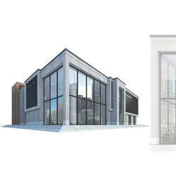 Modern Commercial Building No10 Low-poly 3D model