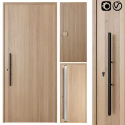 Oak Entrance Doors 3D model