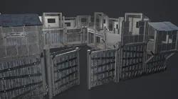 Post-Apocalypse Modular Metal Defensives Low-poly 3D model