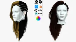 Realistic Female hair game cards