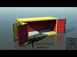 Shipping Container 20ft Dry Van Open Side Rigged 3D 3D model