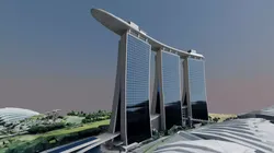 Singapore Marina bay Sands building Low-poly 3D model