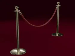 Stanchion and a Red Velvet Rope 3D model
