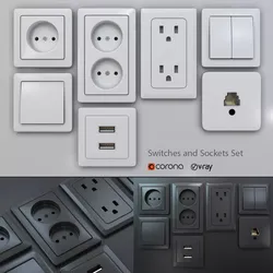 Switches and Sockets Set 3D model