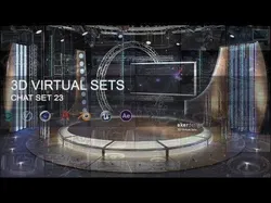 Virtual TV Studio Chat Set 23 3D model