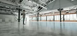 warehouse empty with concrete floor and windows Low-poly 3D model