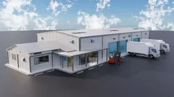 Warehouse industrial building Low-poly 3D model