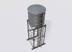 Water Tank with pbr textures Low-poly 3D model